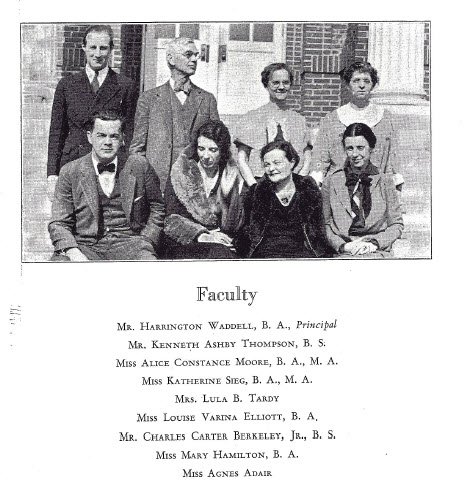 Faculty at Lexington High School 1934, Lexington, Virginia