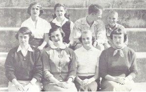 Honor Court, Lexington High School 1954, Martha Spencer and Gil Gillespie, in the back row